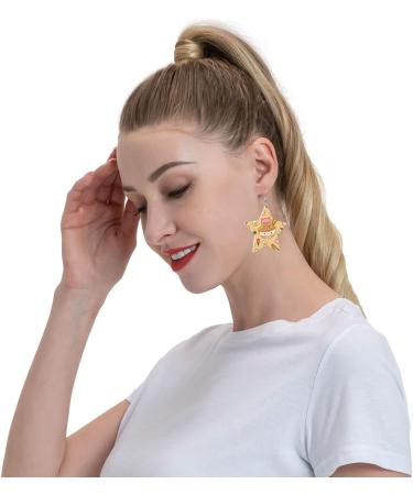OPSREY Delicious Sweet Ramen printed Fashion star Earring Leather Stud Earring Dangling Decorative Earring - Buy Online on GoSupps.com