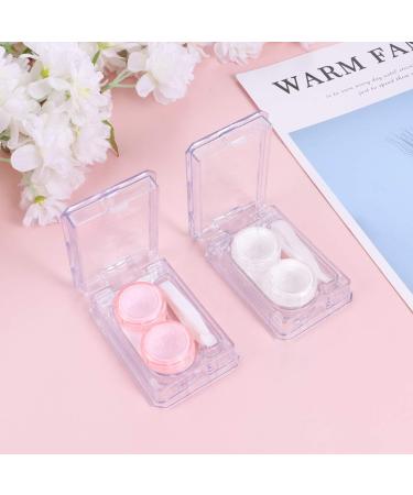 Milisten Travel Contact Lens Kit Case - 2 Pack with Tweezers & Solution Bottle for Women & Girls - White & Pink - Perfect for International Shipping - Buy Online on GoSupps.com