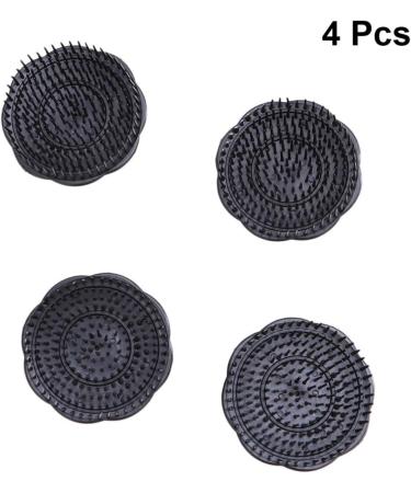 4-Piece Black Scalp Massage Brush Set - Manual Hair Care Device for Head & Scalp Relaxation - Buy Online on GoSupps.com