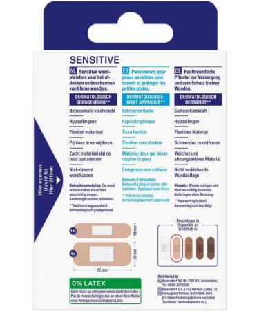 Hansaplast Sensitive Skin Tone Plaster Light - 20 Hypoallergenic Strips with Bacteria Shield - Skin-Friendly & Painless Wound Care - Buy Online on GoSupps.com