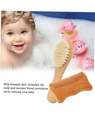 Healifty 2pcs Wooden Baby Hair Brush and Comb Set for Newborns - Scalp Massage and Bath Kit - Buy Online on GoSupps.com