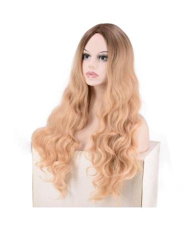 Shop Long Gold Curly Wigs for Women | Brazilian Synthetic Hair for 50s 60s 70s & 80s Cosplay - Buy Online on GoSupps.com
