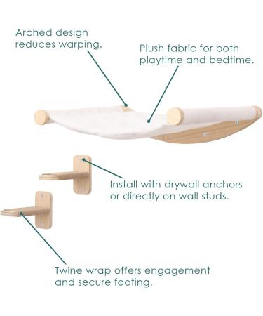 Cat Wall Hammock Shelf | Kitty Lotus Bed | Wall-Mounted Climber Stair | Houseables - Buy Online on GoSupps.com