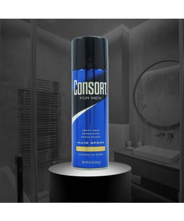 Consort Extra Hold Unscented Aerosol Hair Spray for Men 8.3 oz The Ultimate Mens Hairspray for Thin Hair and Mens Grooming Needs Dry Look Styling 8.3 Ounce (Pack of 1) Scented Extra Hold Aerosol - Buy Online on GoSupps.com