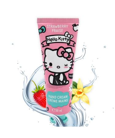 Hello Kitty Strawberry Hand Cream - for Children and Adults - Quick Absorbing - Moisturising Hand Care - Child-friendly - Nourishing Hand Cream - Long Lasting Moisture