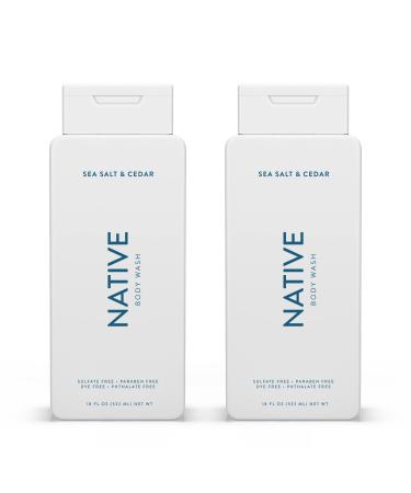 Native Body Wash Natural Body Wash for Women Men | Sulfate Free Paraben Free Dye Free with Naturally Derived Clean Ingredients Leaving Skin Soft and Hydrating Sea Salt & Cedar 18 oz - 2 Pk Sea Salt & Cedar - 2 Pk - Buy Online on GoSupps.com