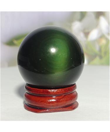 Natural Sphere Rainbow Cat Eye Black Obsidian Crystal Ball Natural Quartz Gemstone Gift Stone Home Decoration 1pc (Color : 65-75g) - Buy Online on GoSupps.com