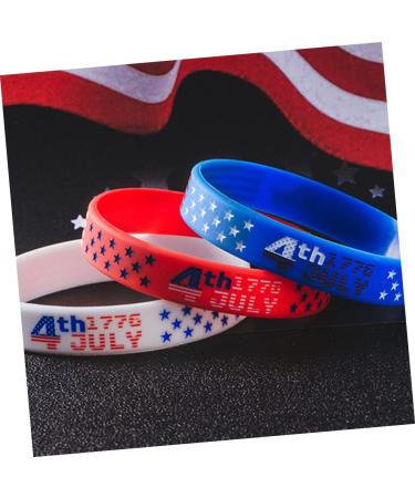 Totority 5pcs Independence Day Red Silicone Wristband Bracelets - Buy Online on GoSupps.com