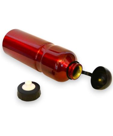 All-Around24 Red Aluminum Sports Water Bottle with Bicycle Holder - 750ml Pull & Pressure Cap | International Shipping - Buy Online on GoSupps.com