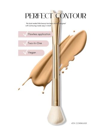 4TH COMMAND Pro Contour Duo Brush | Small U Shape Nose Brush for Nose Contouring | Dual-Ended Gold Brush for Precision Makeup Application - Buy Online on GoSupps.com
