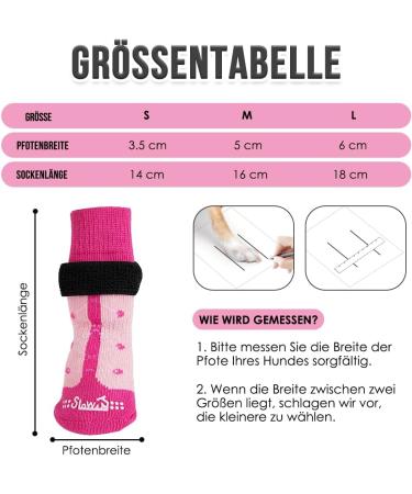 Eyin Double-Sided Anti-Slip Dog Socks - Soft Pfot Protection with Adjustable Velcro Fastener 2 Pairs Pink M - Ideal for Hardwood Floors Indoors - Buy Online on GoSupps.com