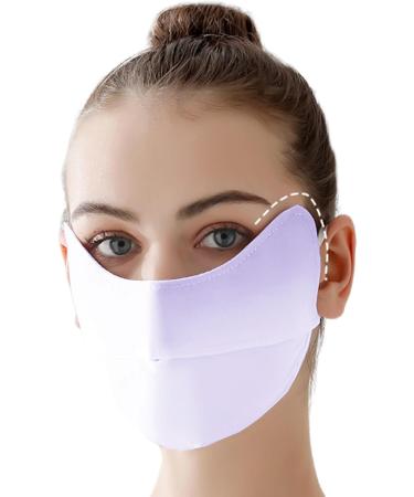 UV Protection Masque - Breathable Ice Silk Face Shield | Reusable 3D Sun Shield Face for Women Face for Fishing Hiking Cycling Eye Protection Purple - Buy Online on GoSupps.com