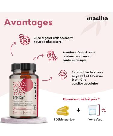 Naturalip Control | Fermented Red Rice Supplement | Helps Maintain Normal Cholesterol and Triglyceride Levels | High Concentration | 60 Capsules | 100% Vegan - Buy Online on GoSupps.com