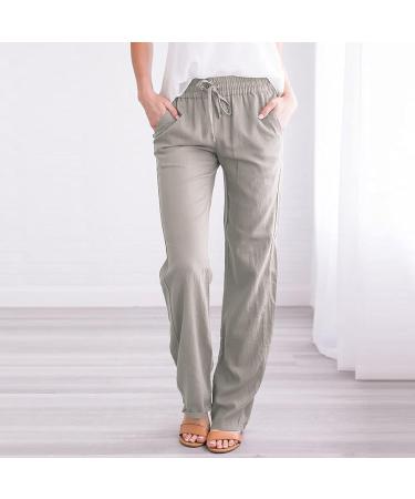 Wiyuqeen Spring Pants for Women - Trendy Straight Leg Trousers - Light Gray XX-Large - Buy Online on GoSupps.com