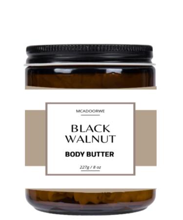 Black Walnut Whipped Body Butter | Handmade Organic Shea Mango Cocoa Blend |8 oz Jar