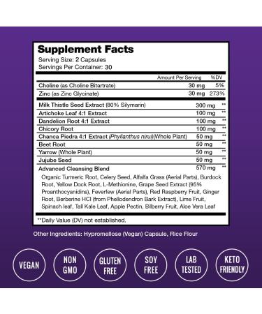 Liver Cleanse Detox & Repair Supplement | Milk Thistle, Artichoke & Dandelion Root | Premium Liver Health Formula with 25+ Herbs | Liver Support Cleanse - Buy Online on GoSupps.com