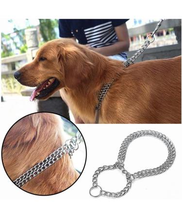 Dog Chain Metal Chain Slip Collar Choker Chain for Dogs Pet Training Walking Choker for Medium Dog Bulldog Rottweiler Training-Silver - Buy Online on GoSupps.com
