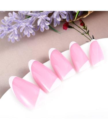 Sethexy Abstract Almond Shape False Nails - French Press On Nails Swirl Design | 24pc Acrylic Nails for Women & Girls - Rosa3 - Buy Online on GoSupps.com