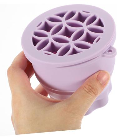 Retractable Silicone Scrub Cup Drying Rack Brush Cleaning Bowl Brush Clean Bowl Brush Rinsing Bowl Cosmetic Brush Cleaning Tool Purple Cleaner Makeup Brush Silica Gel 9.2X9.2X8.6CM Purple - Buy Online on GoSupps.com