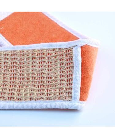 2x Exfoliating Back Scrubber for Shower - Double-Sided Cotton & Linen Body Bath Sponge | International Shipping - Buy Online on GoSupps.com