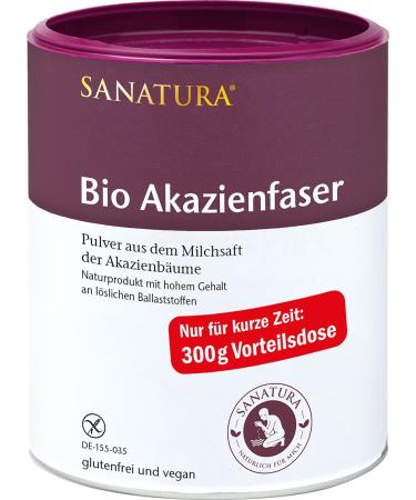 SMANATUA ACACIE FISTER PULVER BIO - 300 g - Valuable fiber fiber supplier from acacia fibers - soluble fiber - vegan gluten -free and fructose -free - well tolerated