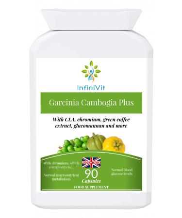 InfiniVit Garcinia Cambodia Plus with Conjugated Linoleic Acid Chromium Green Coffee Extract Glucomannan Kidney Bean and Cinnamon - for Healthy Weight Management