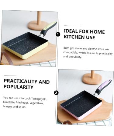 OUNONA 3 Pcs Frying Pan Japanese Tamagoyaki Pan Japanese Frying Pot Rolled Egg Pan Non- Stick Coating Pan Non Stick Omelette Pan Baking Pan Square Skillet Aluminum Alloy Steak Pan Mini 34X13CMx3pcs Random Colorx3pcs - Buy Online on GoSupps.com