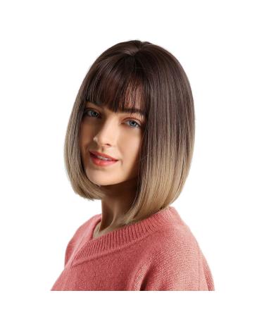 Wig Wig Women Short Bob Braun Brown Brown Lang Cosplay Synthetic Brazilian Straight Curle Party Women Hair 50s 60s 80s 80s