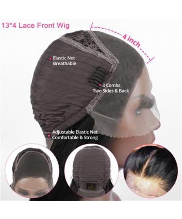 Lace Front Human Hair Wig 24 Inch Chocolate Brown Auburn Body Wave 13x4 Transparent Lace Frontal Pre Plucked with Baby Hair for Black Women - 180 Density - Buy Online on GoSupps.com