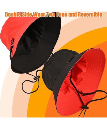 Reversible Waterproof Bucket Rain Hat | Water Repellent | Removable Chin Strap | Small-Medium Black/Red | Women's/Ladies Summer Hat - Buy Online on GoSupps.com