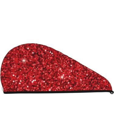 Red Glitter Microfiber Hair Towel - Soft Super Absorbent Quick Dry Wrap for Women | Ideal for Long Curly & Thick Hair - Buy Online on GoSupps.com