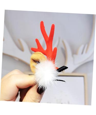 minkissy 4 Pairs Antler Hair Clips Antler Barrette Christmas Hair Xmas Hair Clips Party Favors Holiday Party Hair Pin Antlers Hair Hoop Reindeer Hair Clip Elk Horns Girl Supplies - Buy Online on GoSupps.com
