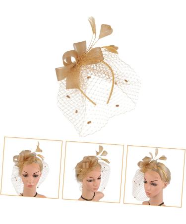 TOVINANNA 1pc Mesh Head Flower Woman Headwear Feather Hair Band Hair Supply Wedding Headwear Feather Hairpin Hair Accessory Women Headdress Female Party Headdress Bridal Headdress One Size Golden - Buy Online on GoSupps.com