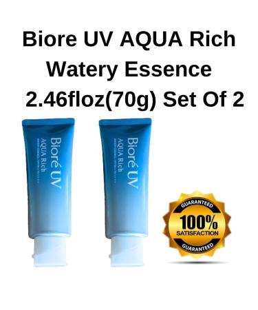 Biore AQUA Rich Watery Essence Set of 2 - 2.46oz (70g) | Hydrating Sunscreen for All Skin Types | International Shipping Available - Buy Online on GoSupps.com