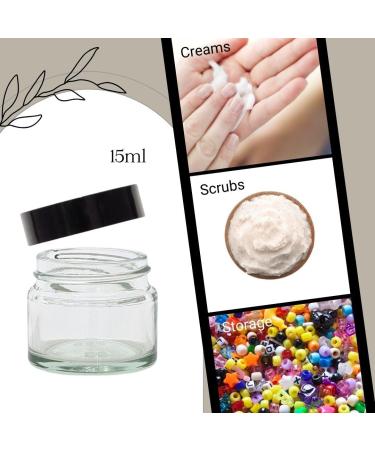 Elegant and Durable 15ml Clear Glass Jars with Airtight Lids - Perfect for Candlemaking Storage DIY Beauty and Gifting - Heat-Resistant Refillable & Stylishly Compact - Set of 10 (Black) - Buy Online on GoSupps.com