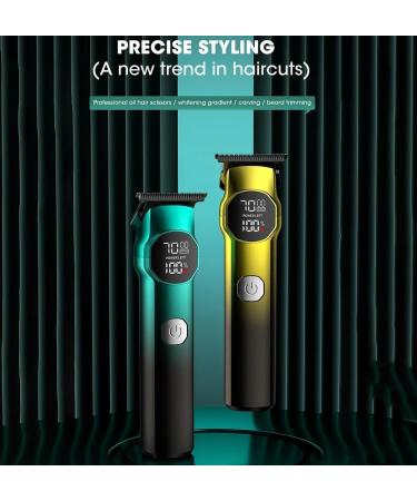 Buy Rechargeable Hair Clippers for Men - Electric Push Shear Hair Trimmer in Gradient Green - International Shipping Available - Buy Online on GoSupps.com