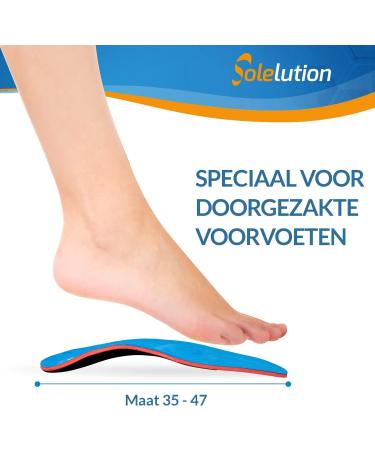 Buy Solelution Arch Orthopedic Insoles for Hallux Valgus/Rigidus - Unisex Forefoot Support - Size 47 Blue - Buy Online on GoSupps.com