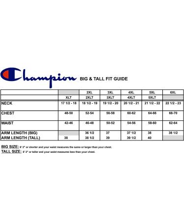 Champion Men's Big and Tall Crewneck Fleece Sweatshirt with Script Logo - 5X Tall, Black - Buy Online on GoSupps.com