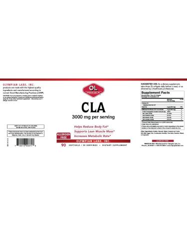 Olympian Labs CLA 3000 mg â€“ 90 Softgels, 30 Servings for Weight Management - Buy Online on GoSupps.com