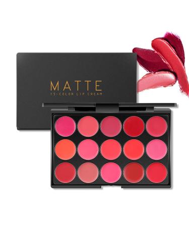 Shogpon 15 Color Cream Lip Gloss Palette & Matte Lipstick Set - Professional Makeup Cosmetics for Everyday Use - Buy Online on GoSupps.com