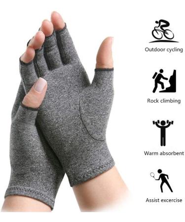Compression Gloves Fingerless Gloves for Arthritis Providing Warmth and Compression to Increase Circulation Reducing Pain (S Grey) Small Grey - Buy Online on GoSupps.com