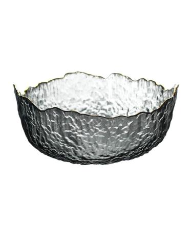SHAOHUASC Japanese-Style Phnom Transparent Glass Bowl Irregular Vegetables Salad Bowl Home Large Fruit Dessert Bowl