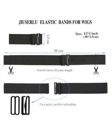 Adjustable Black Elastic Bands for Wigs - 6 PCS 1 Inch Adjustable Straps for Wig Making - Buy Online on GoSupps.com