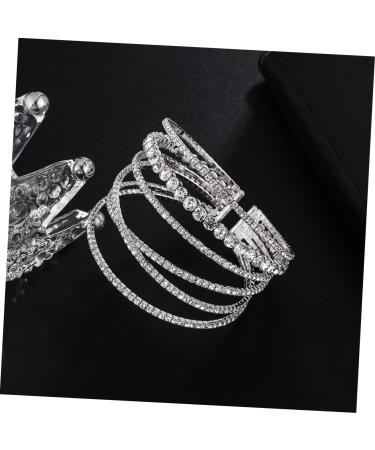 COLLBATH Irregular Bracelet Bracelets Bangle Bracelet Exquisite Wrist Chain Shiny Rhinestone Bracelet Rhinestone Bracelet for Women Miss Decorate Rhinestones Steel Wire - Buy Online on GoSupps.com