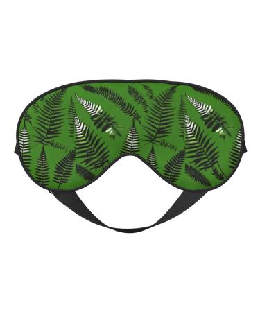 FoRes natural plant silhouette fern leaves Print Adult Unisex Sleep Eye Mask Light Blocking Adjustable Smooth for Deep Rest Black