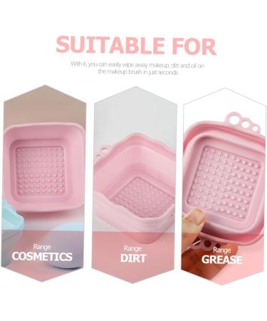 2pcs of makeup brush makeup brush cleaning mat silicone brush cleaner makeup brush drying hanger makeup brush cleaning pad make up portable Miss Silica gel carpet - Buy Online on GoSupps.com