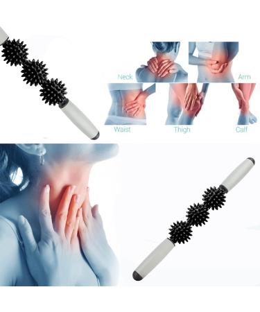 Fascia Stick Massage Roller - 40cm Body Roller for Sore Muscle Relief - Ergonomic Handle for Easy Use - Buy Online on GoSupps.com