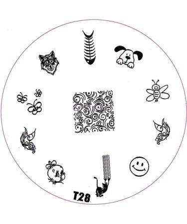 ++SPECIAL ITEM++ Stamping stencil T-Series: T28 Dog Fishbone Wolf Baby Bee Smiley Cat Butterfly
