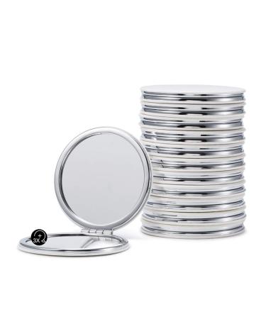 Getinbulk Compact Mirror Bulk  Set of 12 Round Double-Sided 1X/3X Magnification PU Leather (White  2.8) 1X/3X 12 Pcs  White