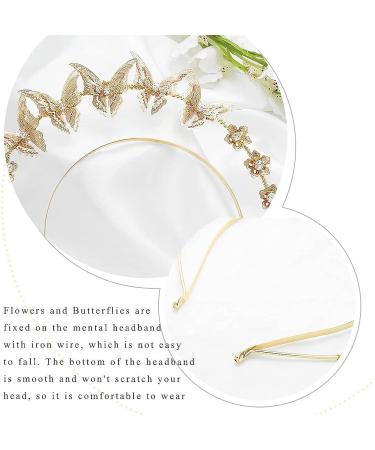 Urieo Butterfly Goddess Halo Crown Headpiece - Gold Crystal Bridal Tiara for Women - Buy Online on GoSupps.com